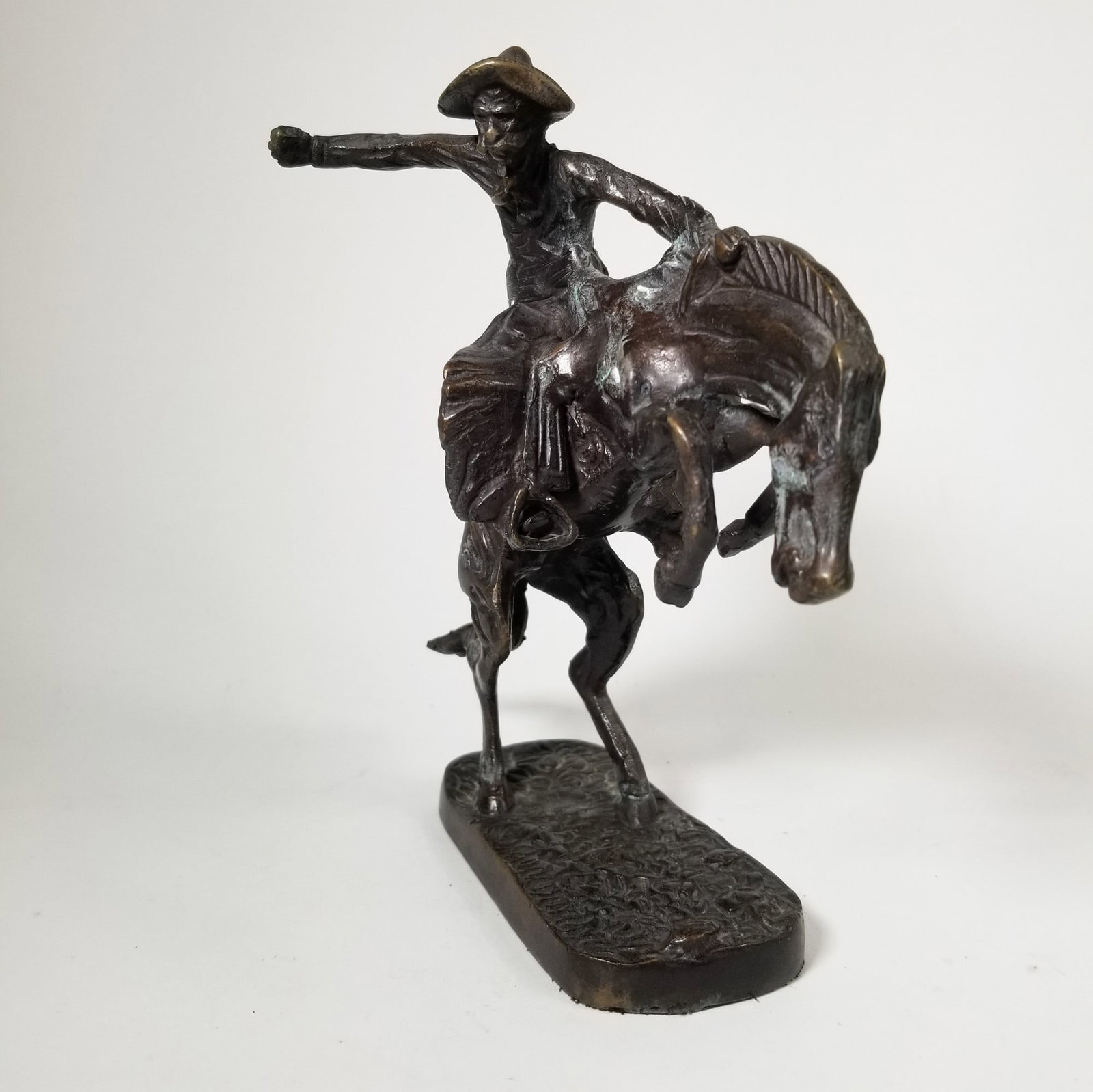 8" Remington "The Bronco Buster" Reproduction Bronze Sculpture - 2