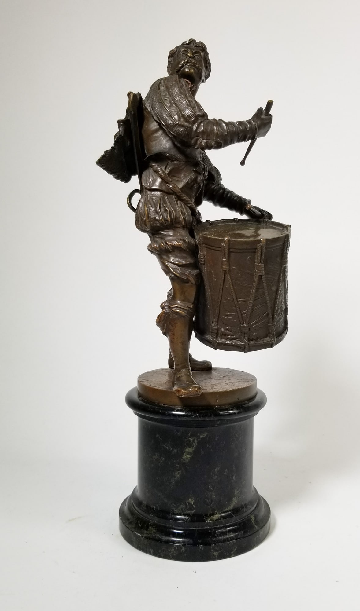 Figural Bronze Sculpture of a Drumming 16th Century Man - 2