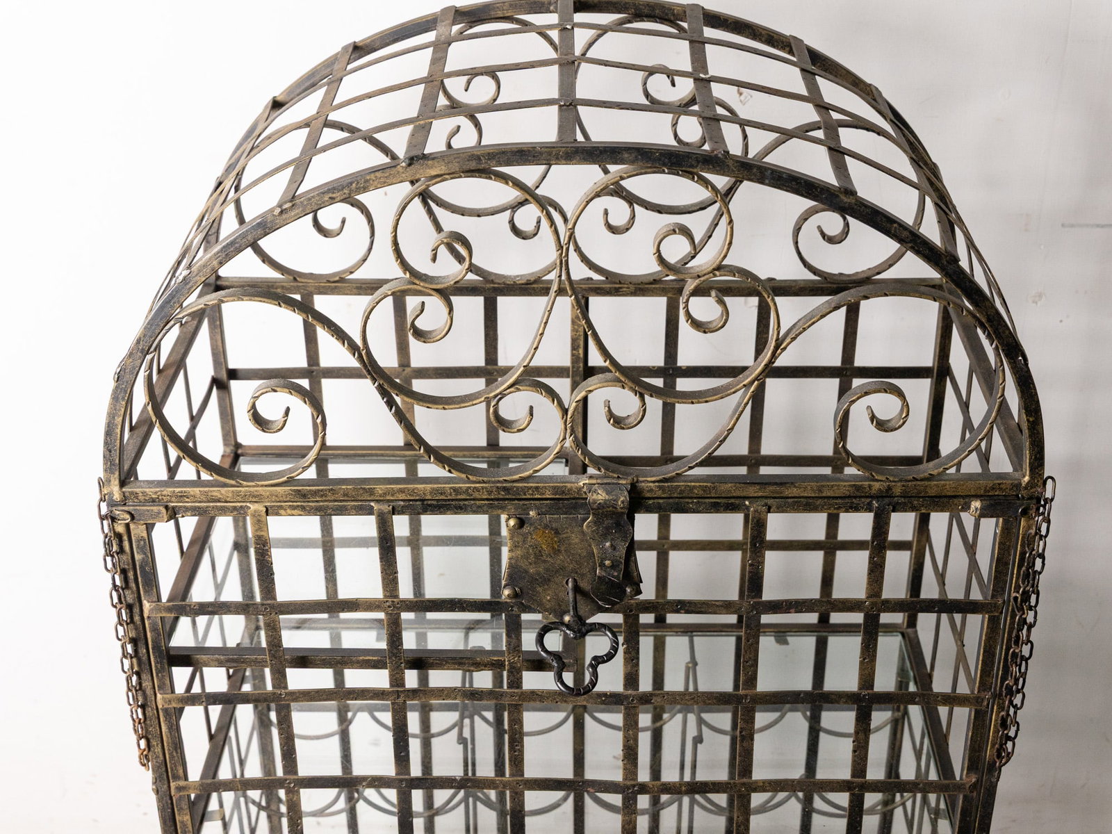 Wrought Iron Wine Rack Jail w/ Hinged Locking Doors - 2