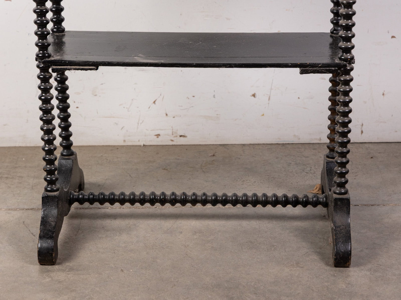 Antique Spool Leg 1-Drawer Table - 2