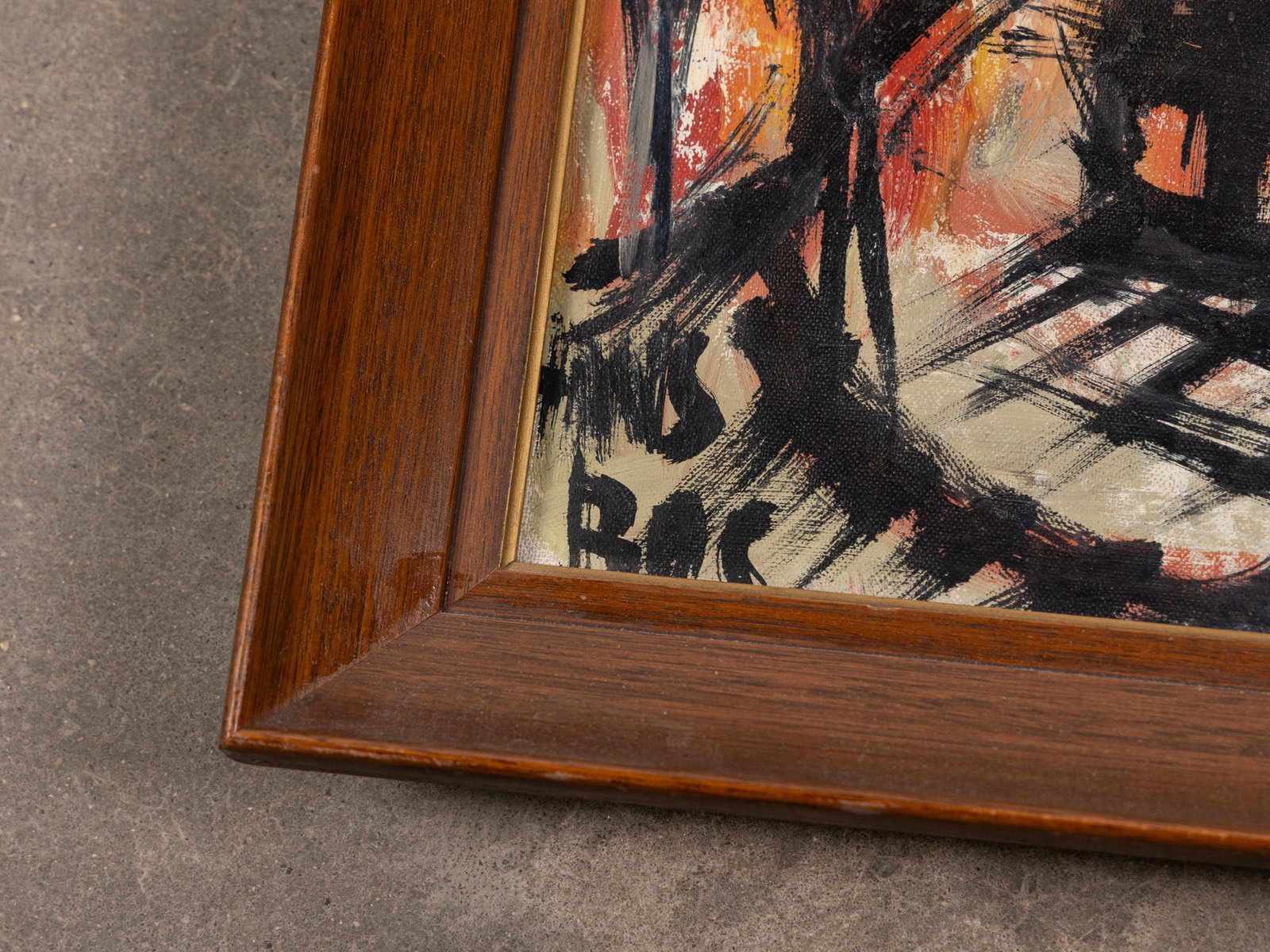 Framed Original Abstract Oil Painting - 2
