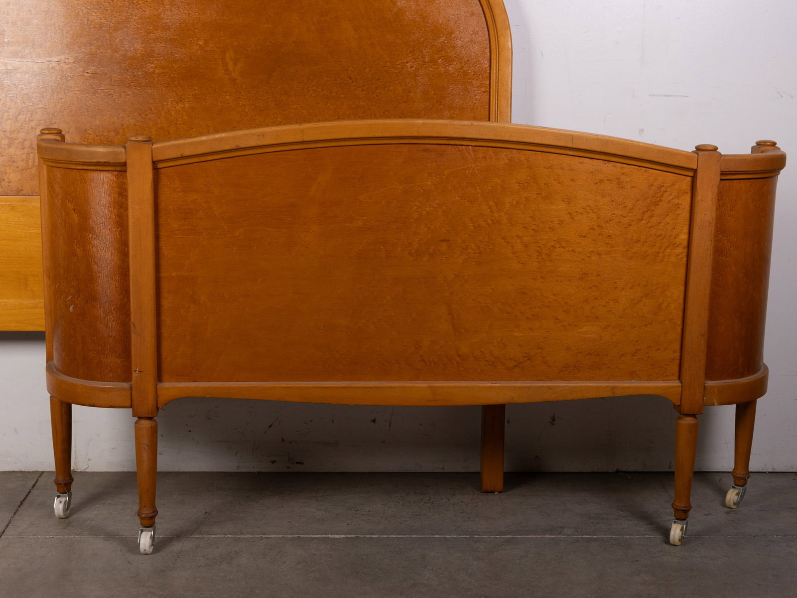 Antique 1920's Curved Birdseye Maple Bed Frame - 2