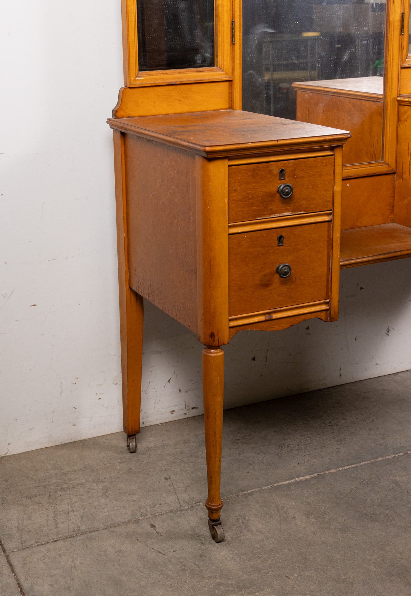 Vintage Early 20th Century Birdseye Maple Desk - 2