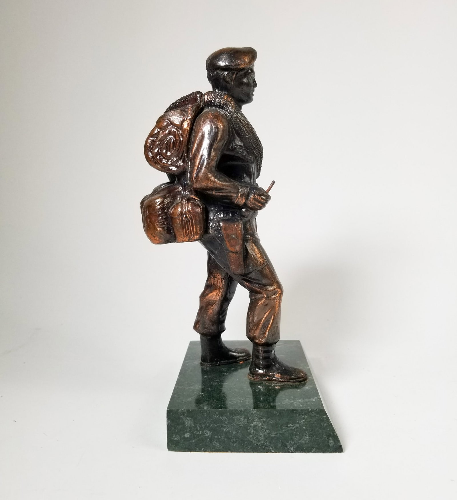 9" Bronze Toned Sculpture of a Military Figure - 2