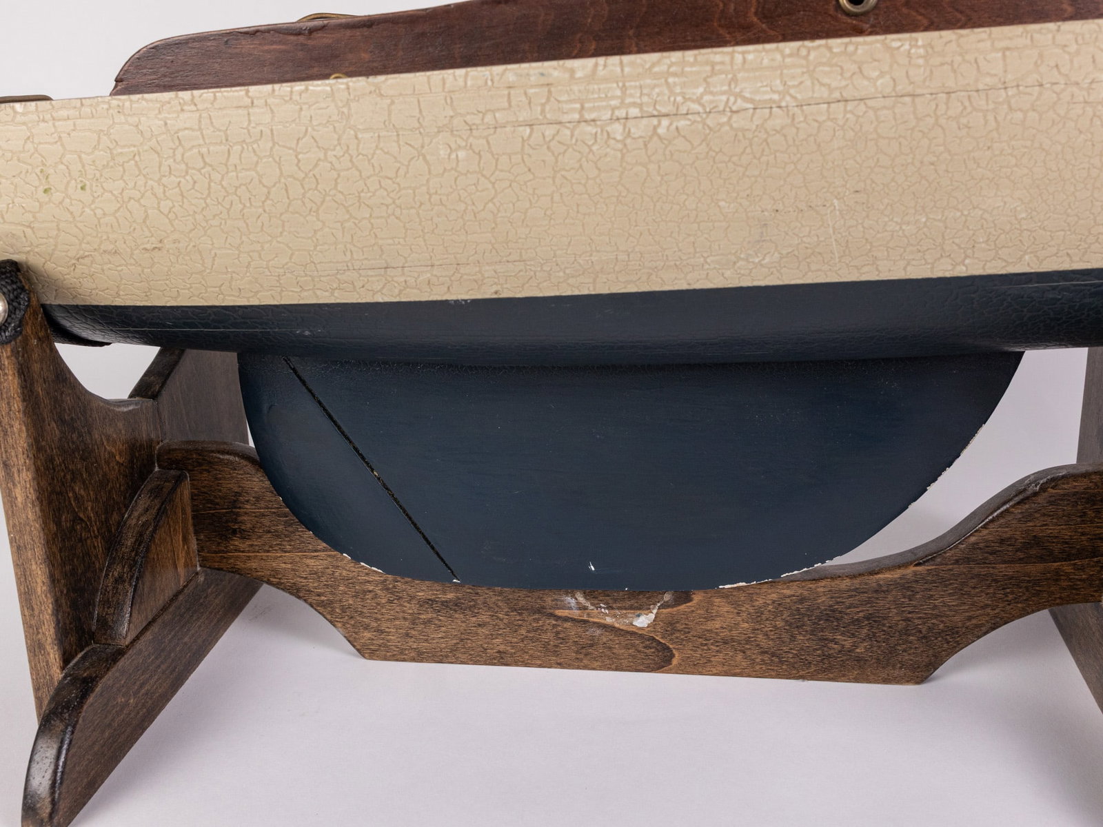Vintage Handcrafted Wood & Canvas Pond Sailboat/Yachty and Display Stand - 4