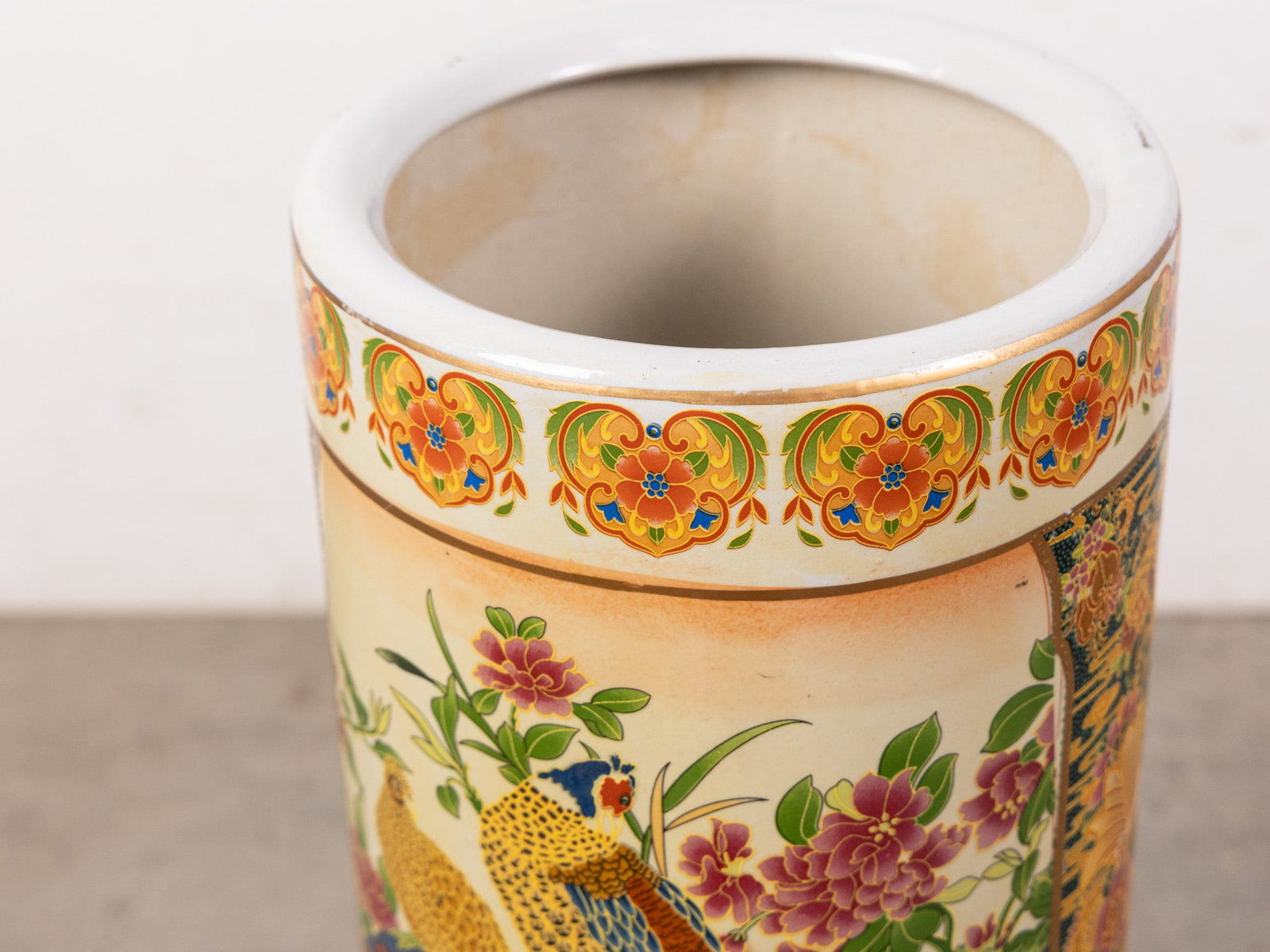 Vintage Ceramic Asian Style Umbrella Stand - 2