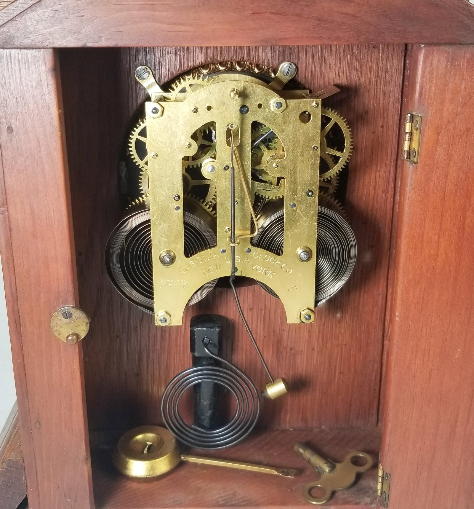Ansonia Clock Co. Oak Eastlake Mantel Clock - 3