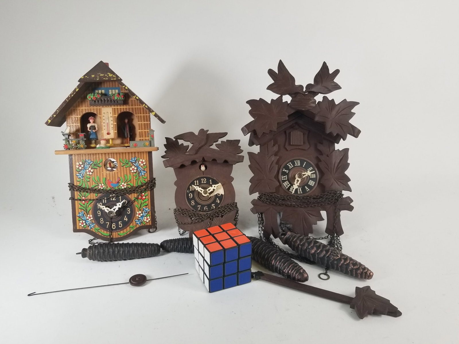 Three Vintage Small Cuckoo Clocks - 2