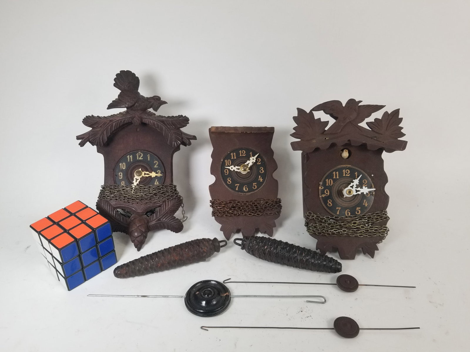 Three Vintage Small Cuckoo Clocks - 2