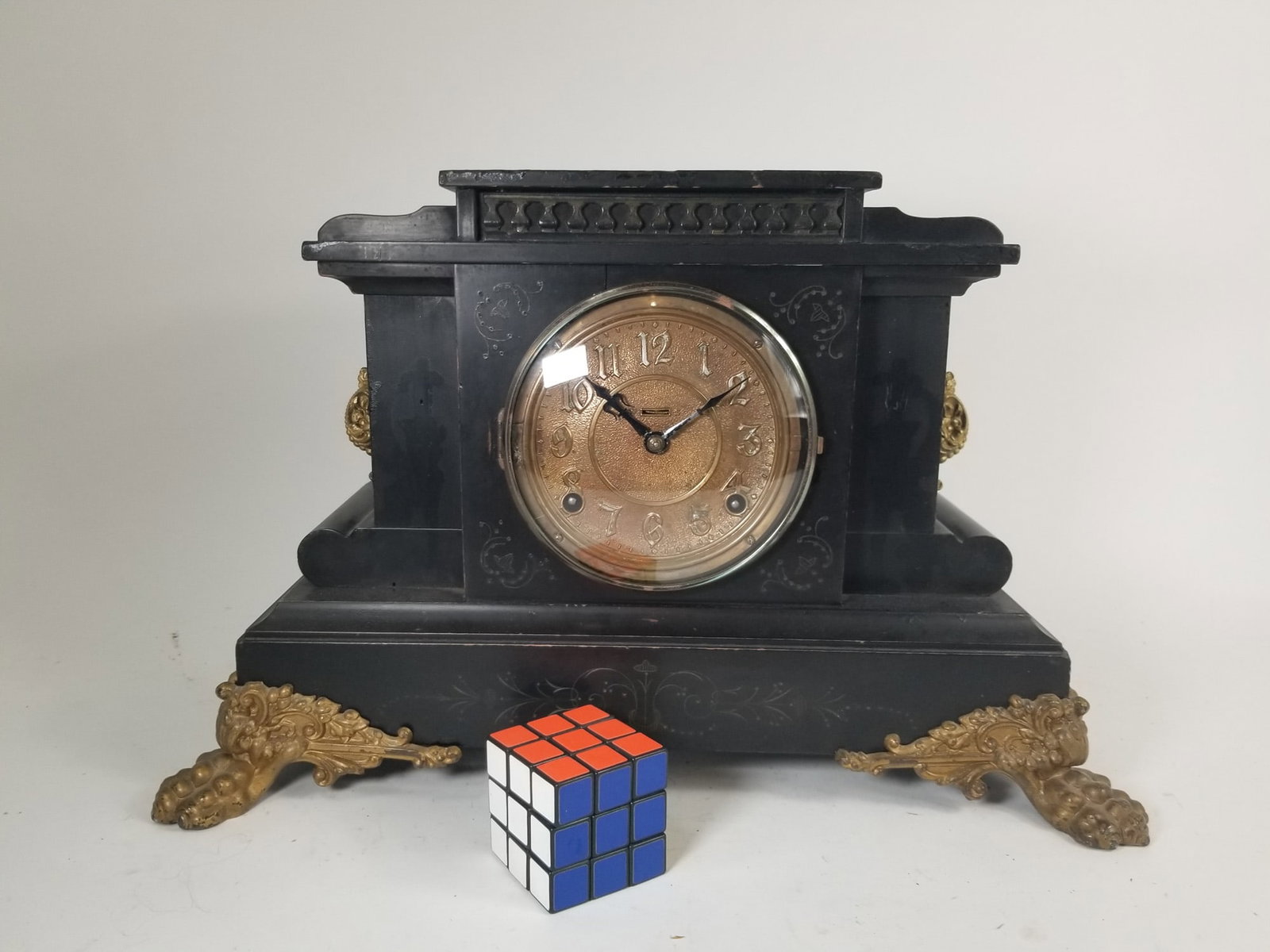 Antique Clawfoot Mantel Clock - 2