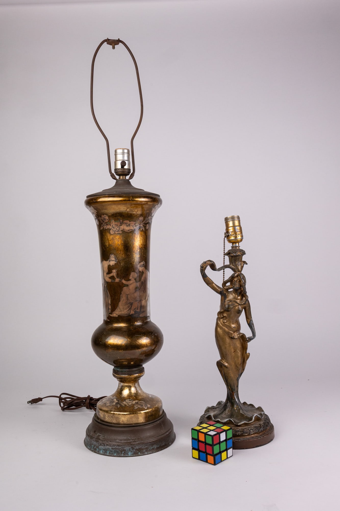 Two Vintage Art Nouveau Style Lamps - 2
