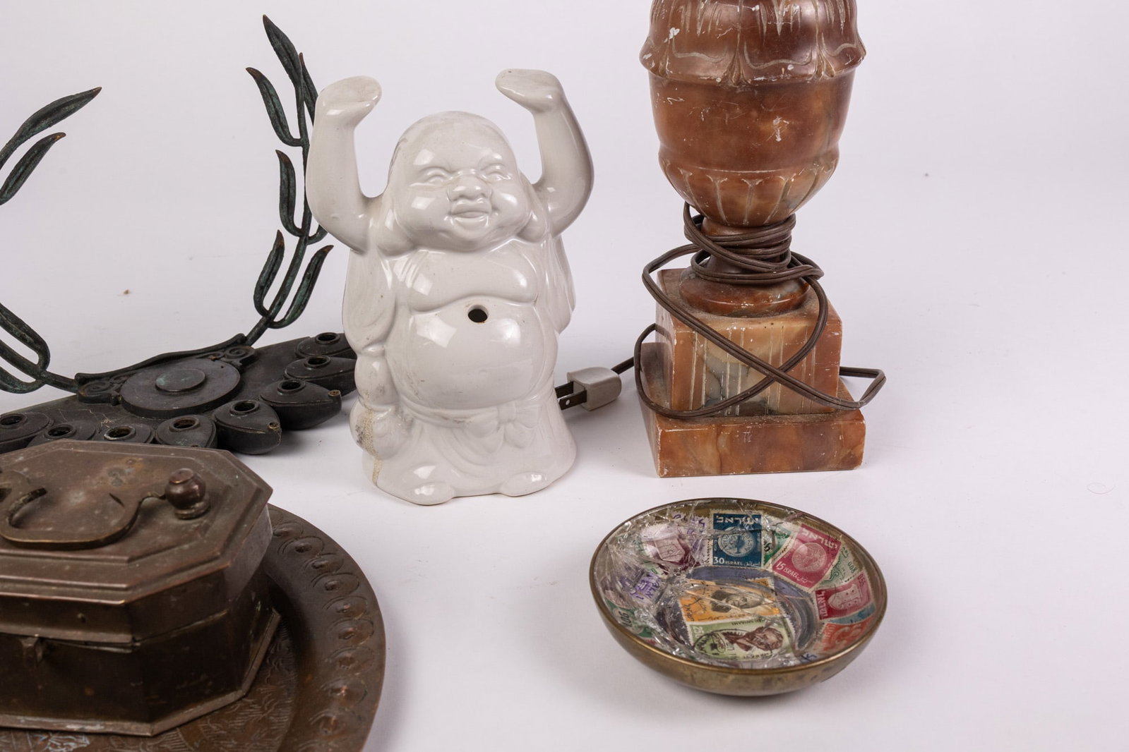 Decor Assortment Lot Featuring Stone Table Lamp - 4