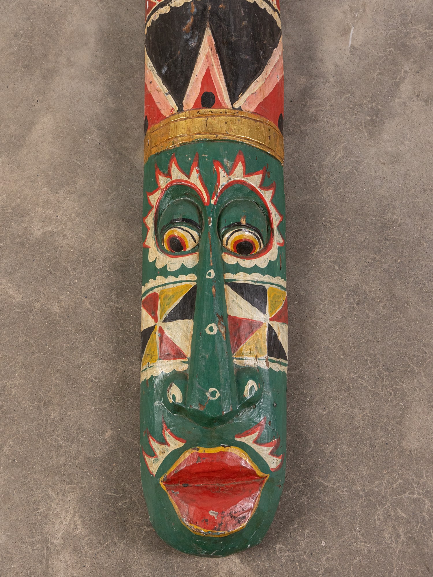 Large Hand Painted Indonesian Wooden Mask - 2