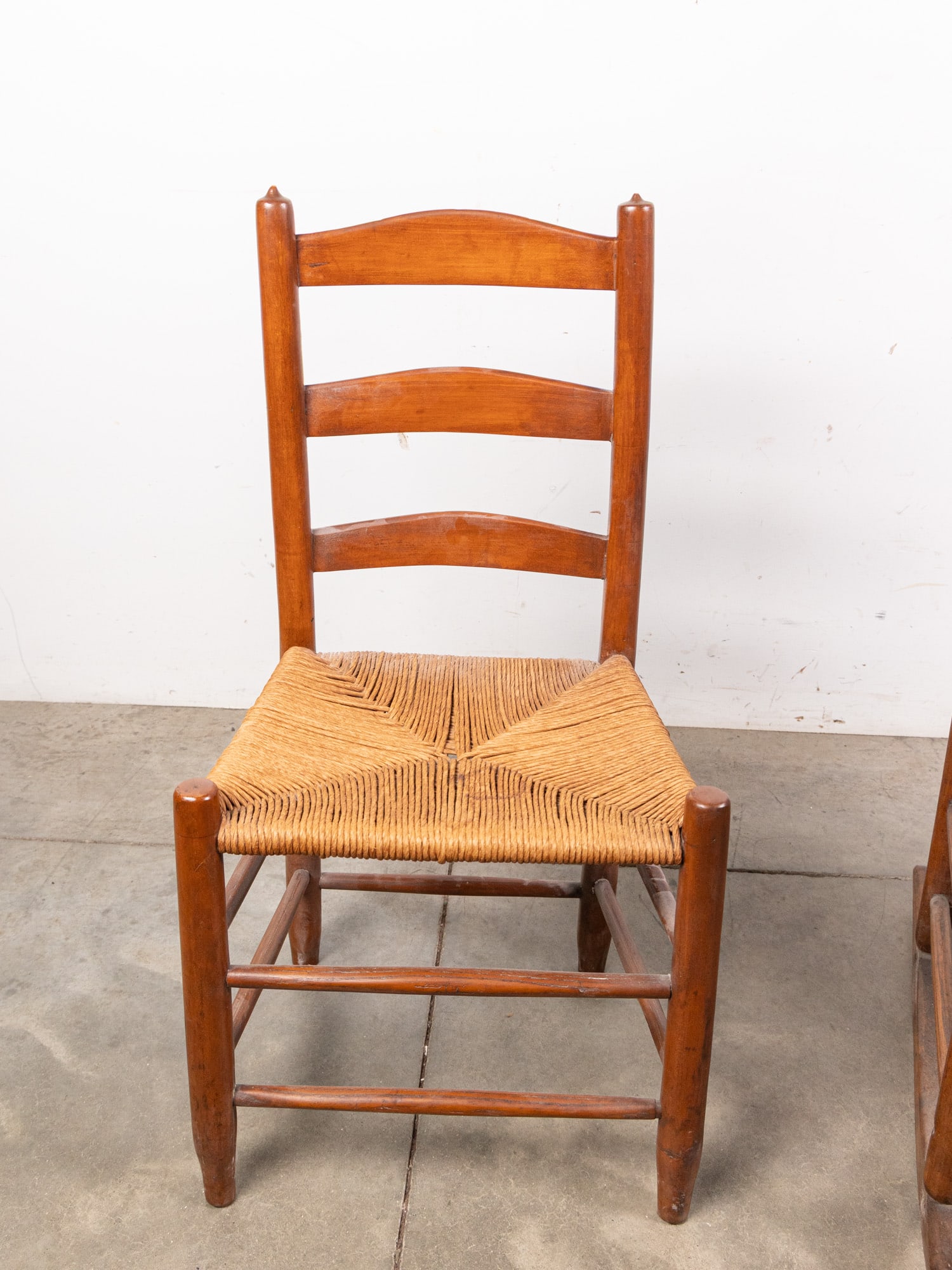 Antique Primitive Ladder Back Rocker & Chair - 2
