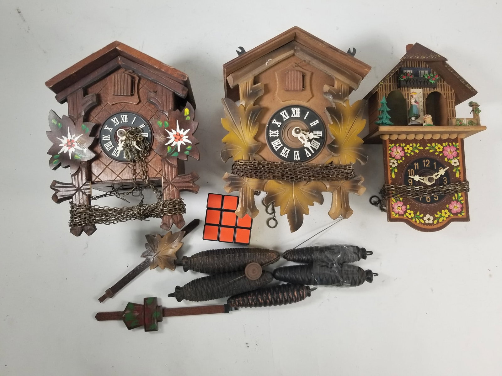 Three Vintage Small Cuckoo Clocks - 2