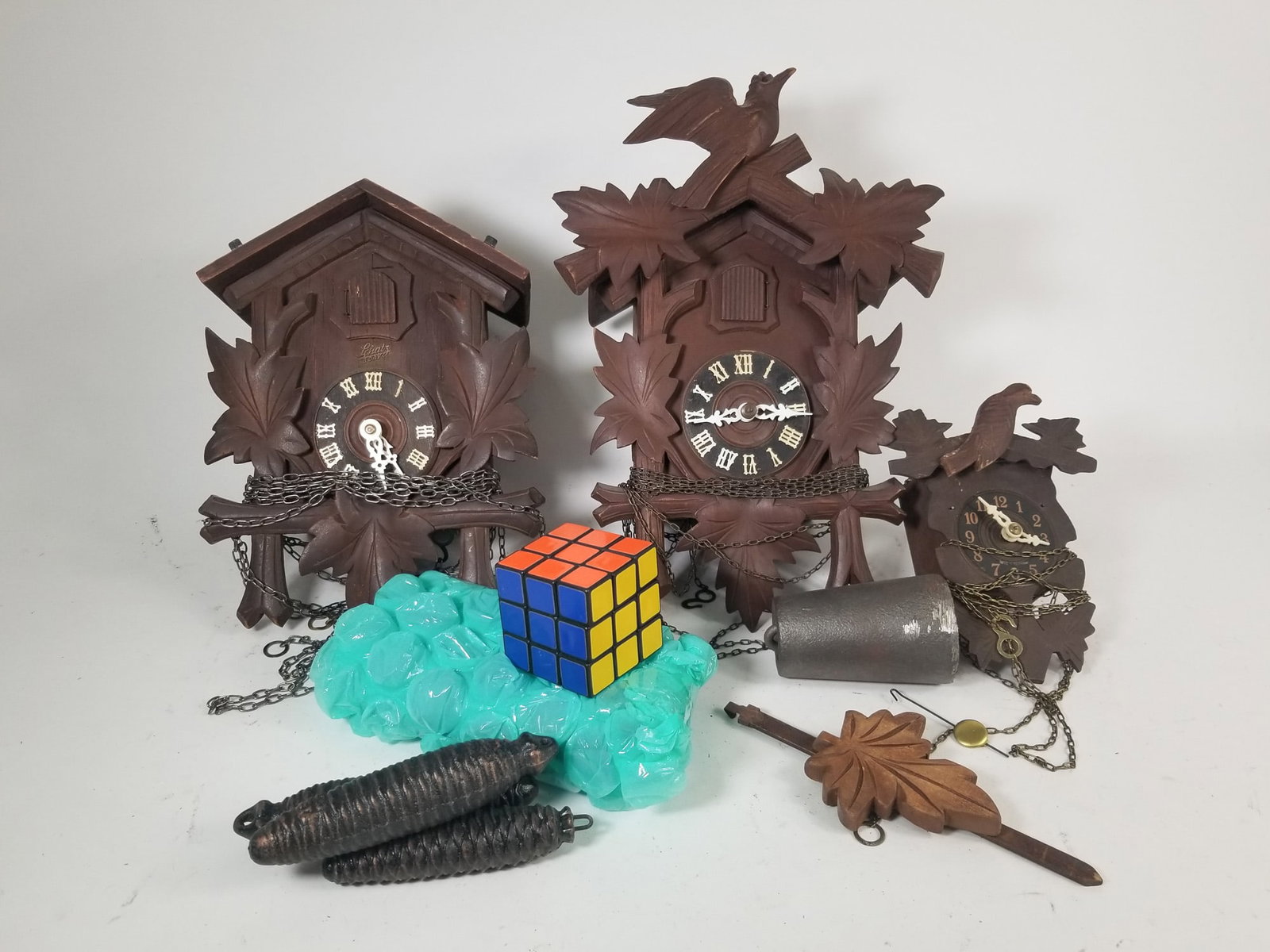 Three Vintage Small Cuckoo Clocks - 2