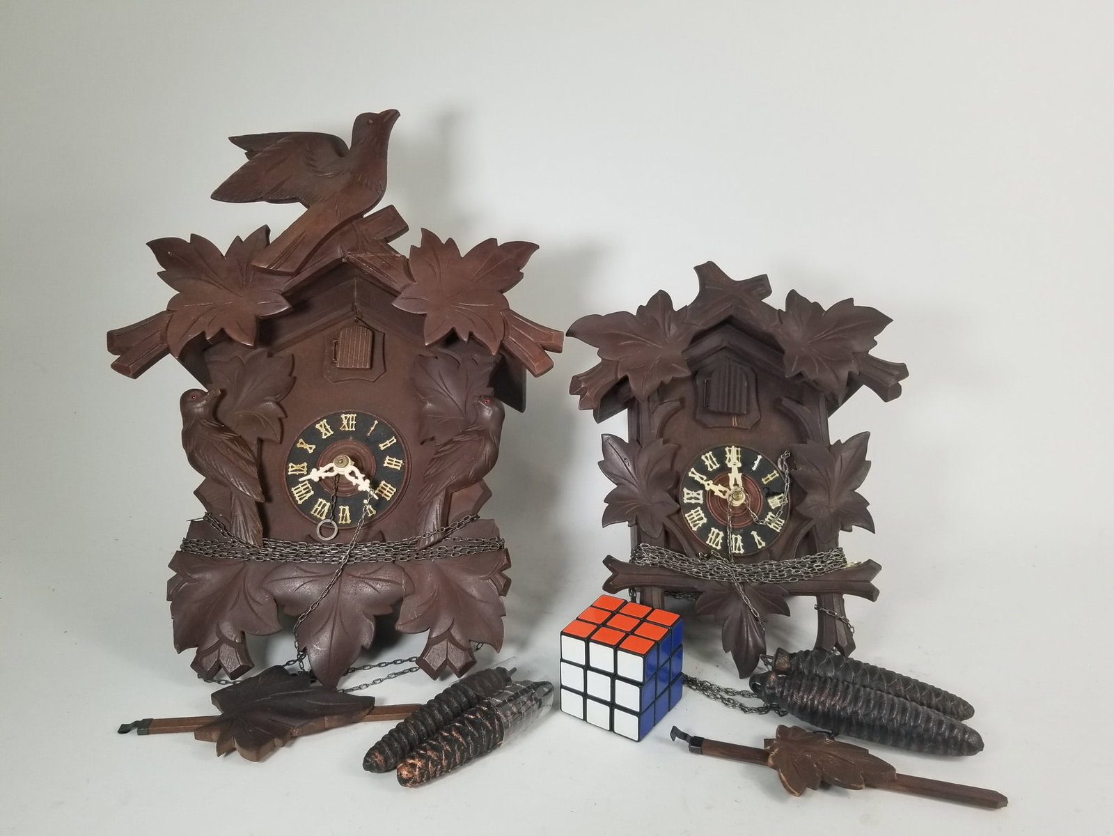 Two Vintage Small Cuckoo Clocks - 2