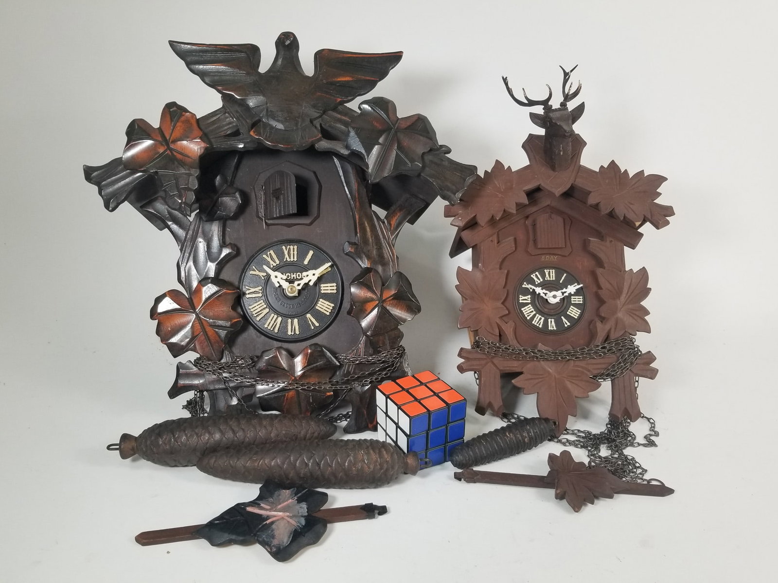 Two Vintage Black Forest Style Cuckoo Clocks - 2