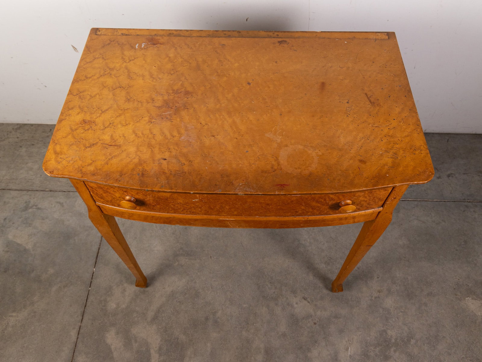 Antique Birdseye Maple Single Drawer Occasional Table - 2