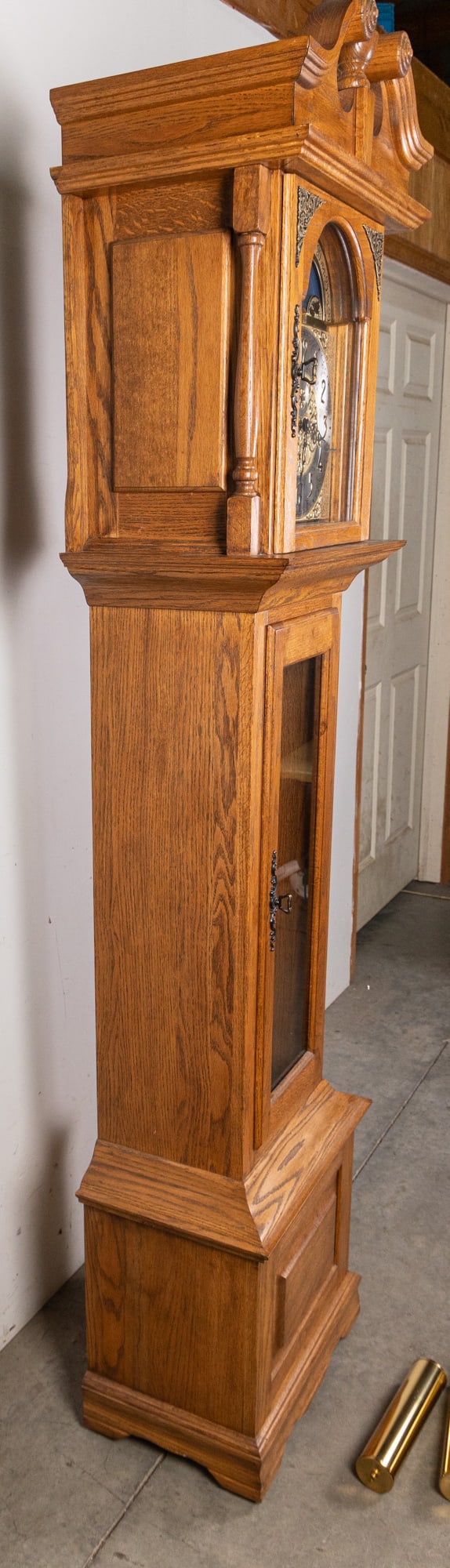 Vintage Hermle Oak Tall Case Clock - 7