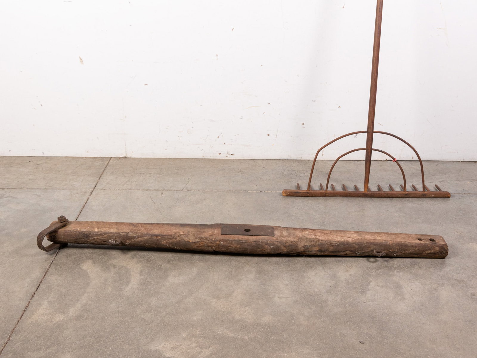 Antique Wooden Horse Harness and Primitive Rake - 2