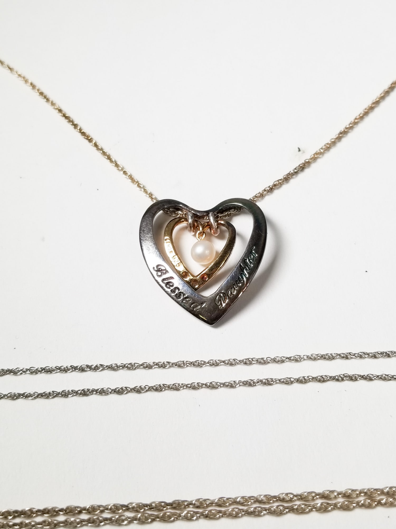 Four Lennox Heart Necklaces Marked Sterling - 2