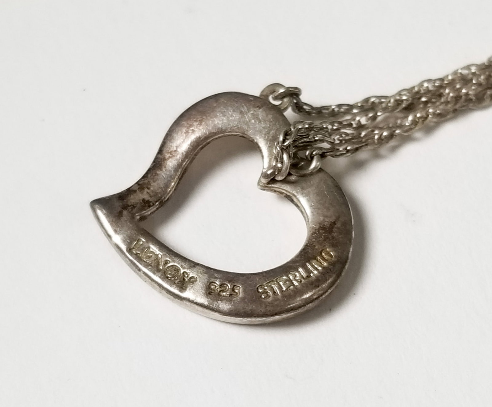 Four Lennox Heart Necklaces Marked Sterling - 7
