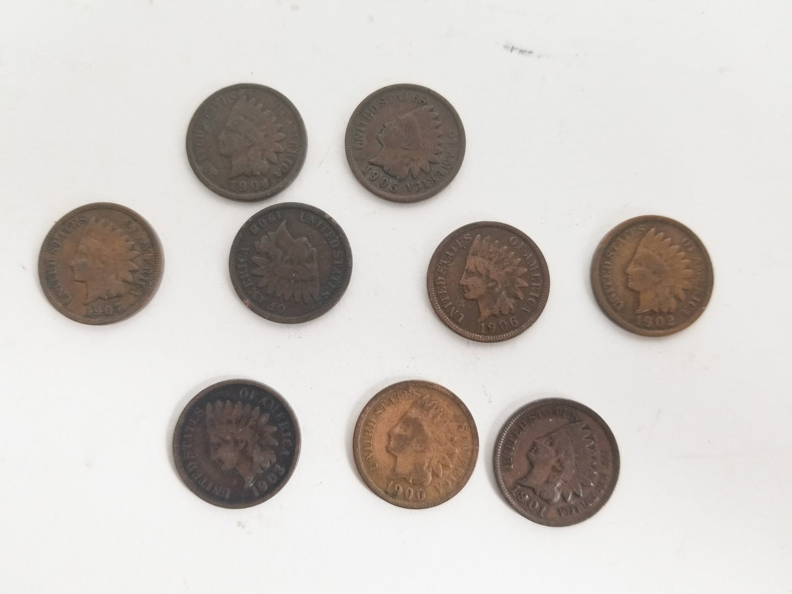 18 Indian Head Cents Clear Dates - 2