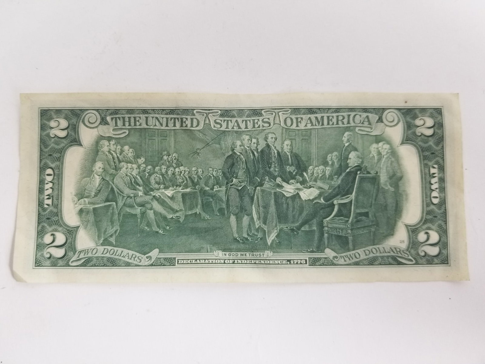 Bicentennial Two Dollar Bill With Commemorative Stamp - 2