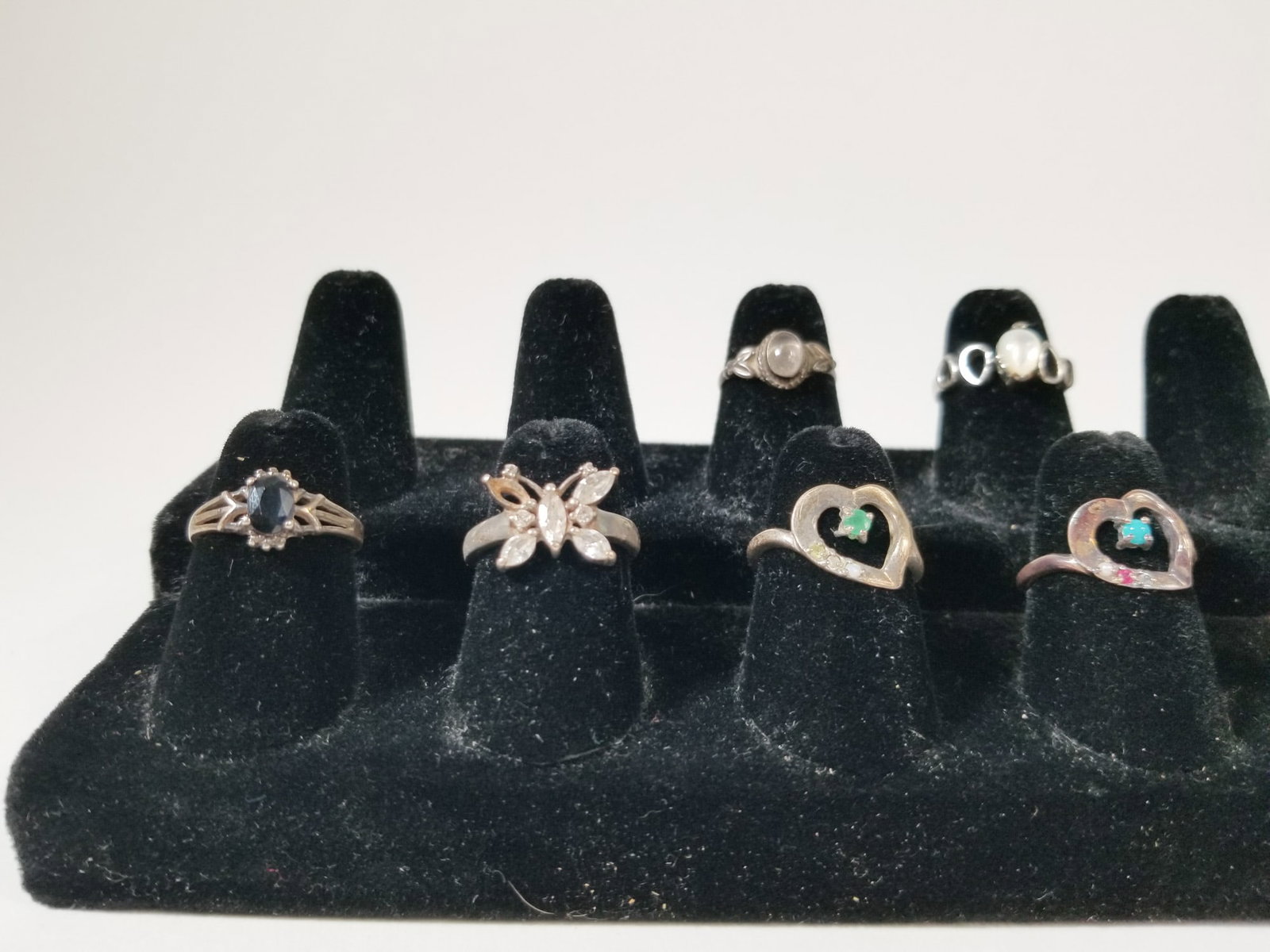 Five Lenox Open Heart RIngs and three assorted 925 Rings - 2