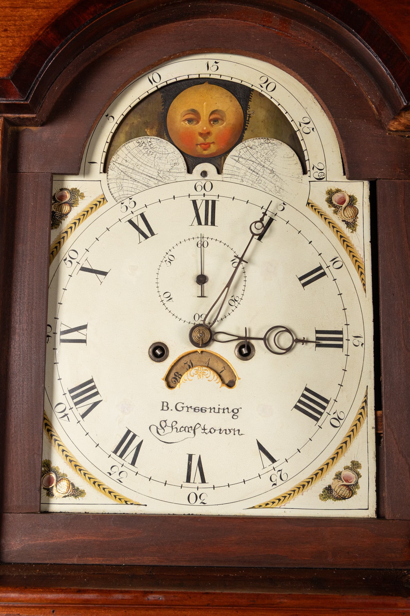 B. Greening, Sharptown, New Jersey Tall Case Clock c. 1790-1820 - 5