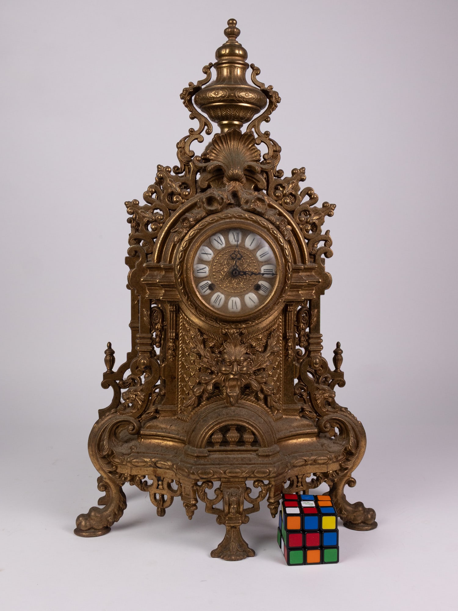 Franz Hermle Baroque Italian Brass Mantel Clock - 2