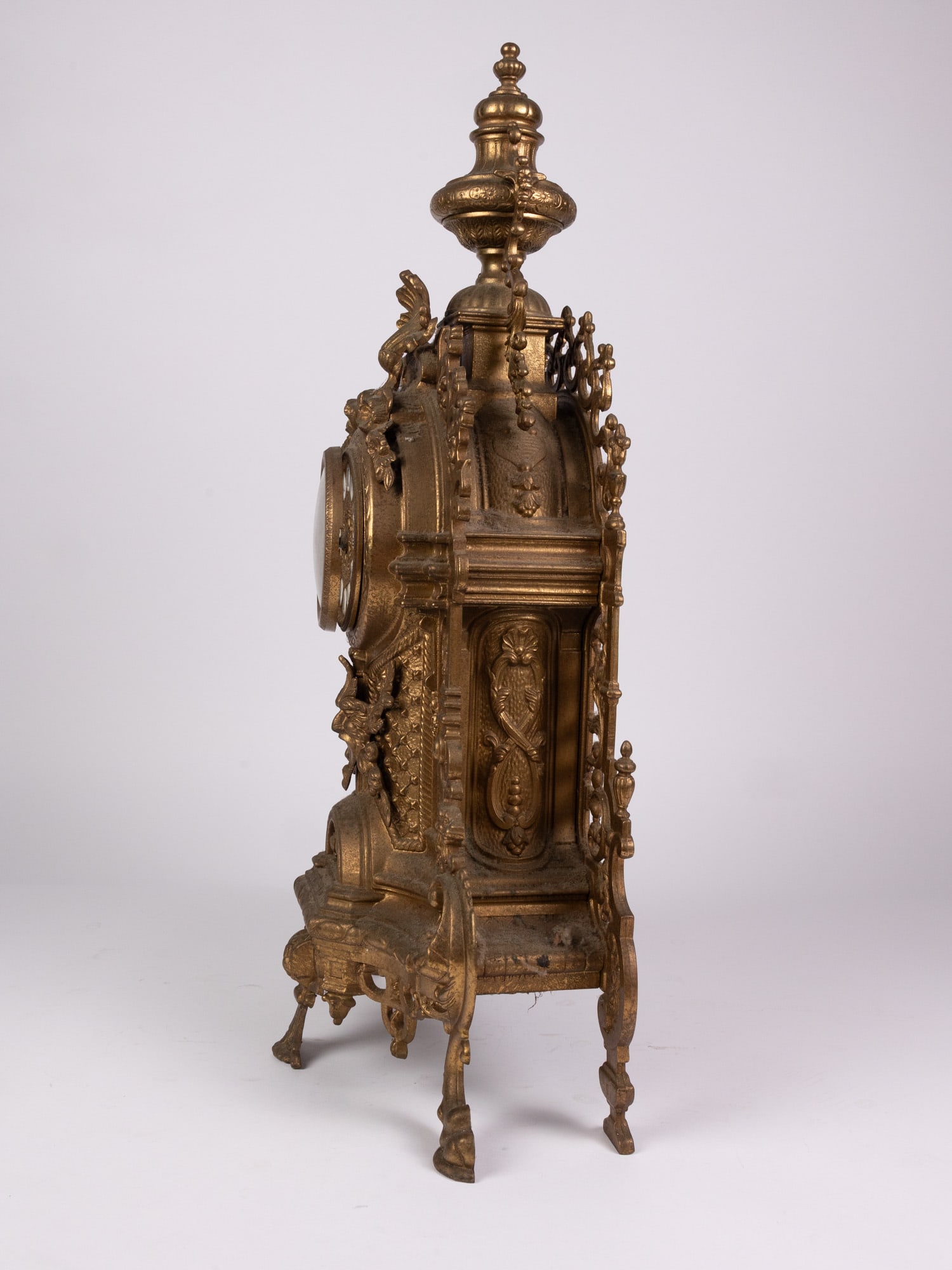 Franz Hermle Baroque Italian Brass Mantel Clock - 6