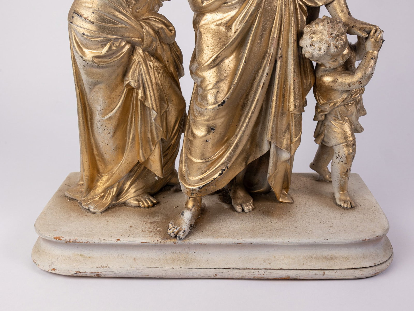 Antique Neoclassical Statue Depicting Man, Woman and Child - 3