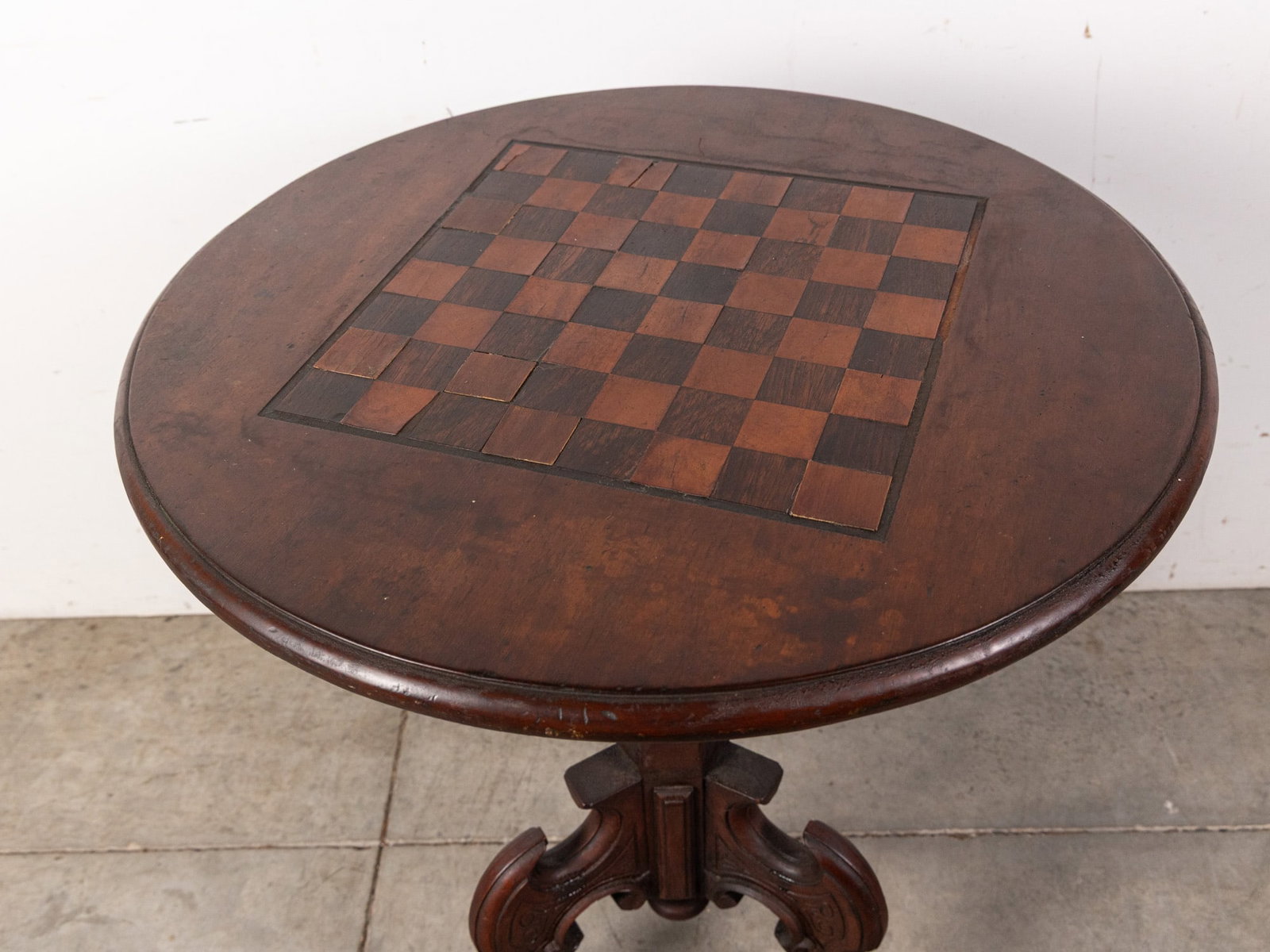 Antique Victorian Tilt Top Chess Table - 2