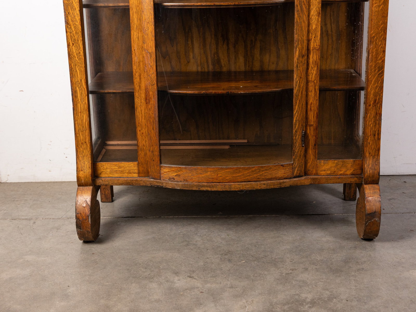 Antique Oak Glass Front Bookcase - 2