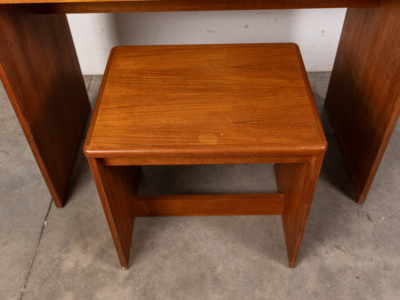 Mid Century Modern Teak Desk with Bench - 2