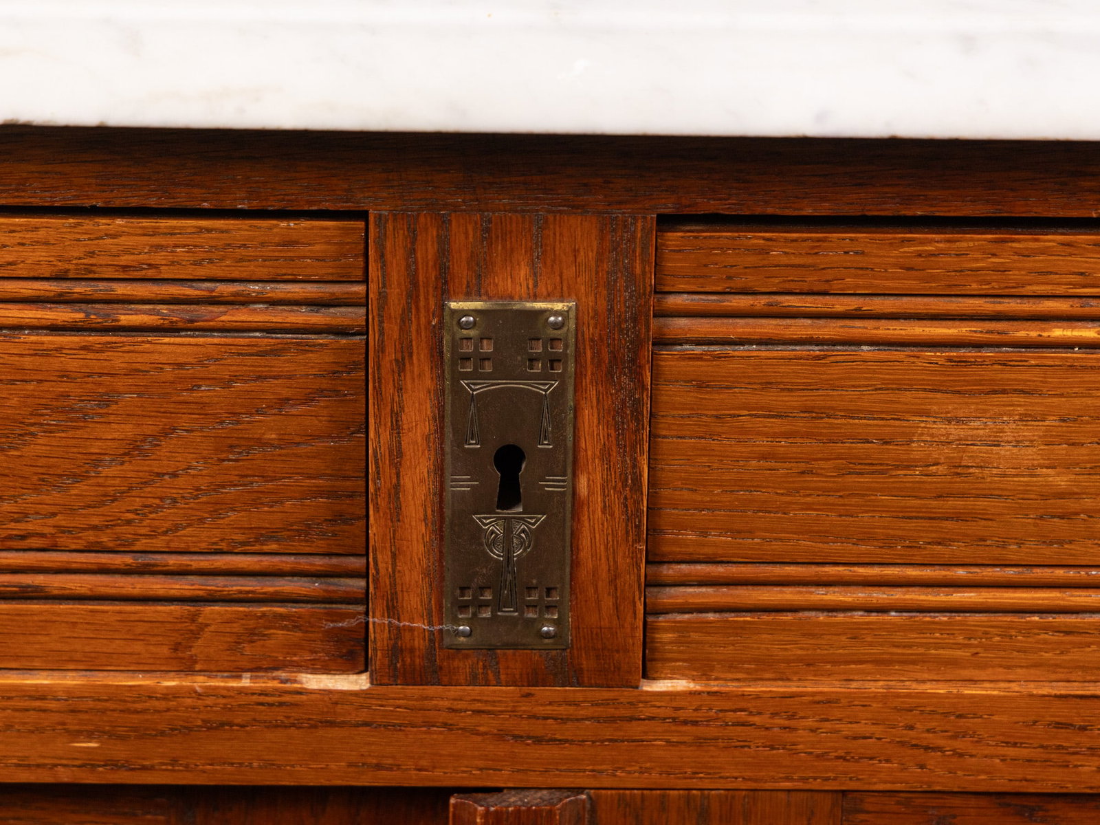 Antique Victorian Marble Top Cabinet - 7
