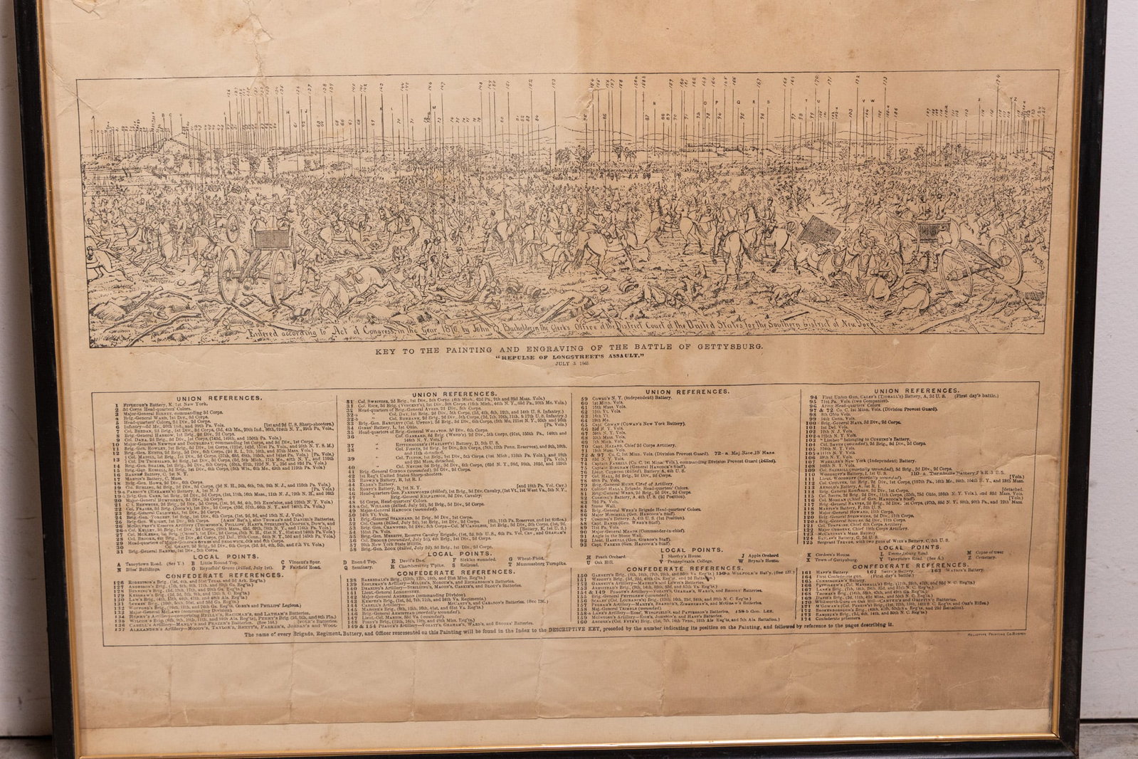 Gettysburg, Repulse of Longstreet's Assault Framed Lithograph - 3