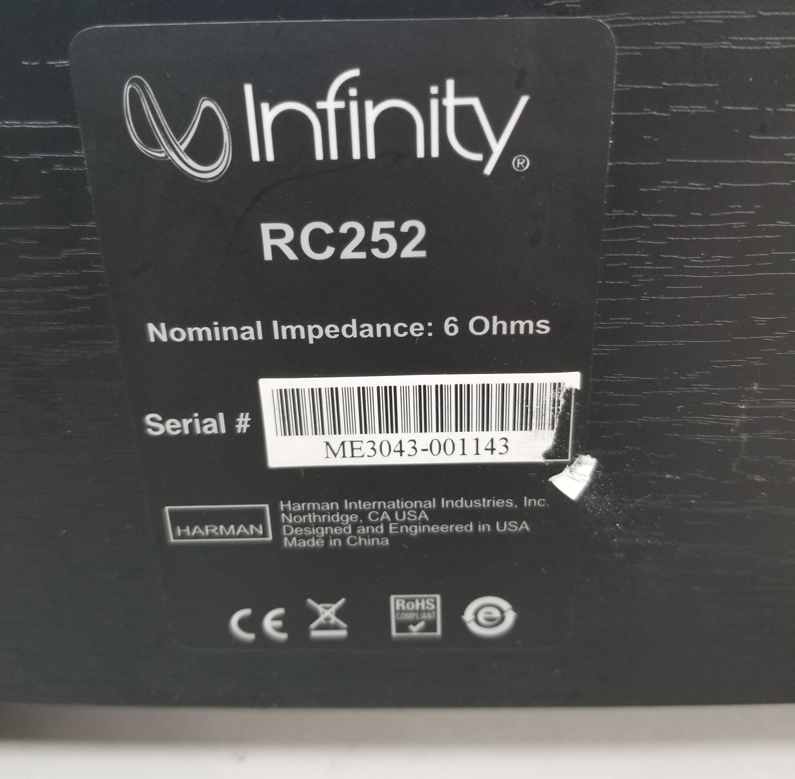 Infinity Reference RC252 Center Channel Speaker - 5