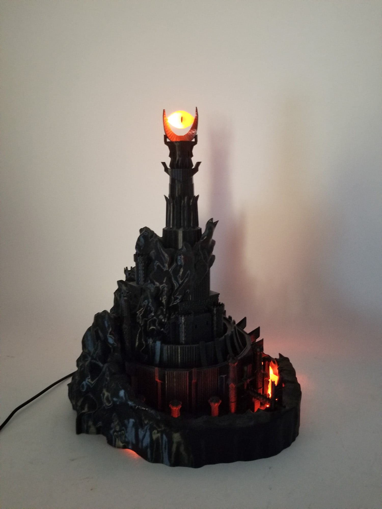 3D Printed LOTR Eye of Sauron Lighted Model - 3