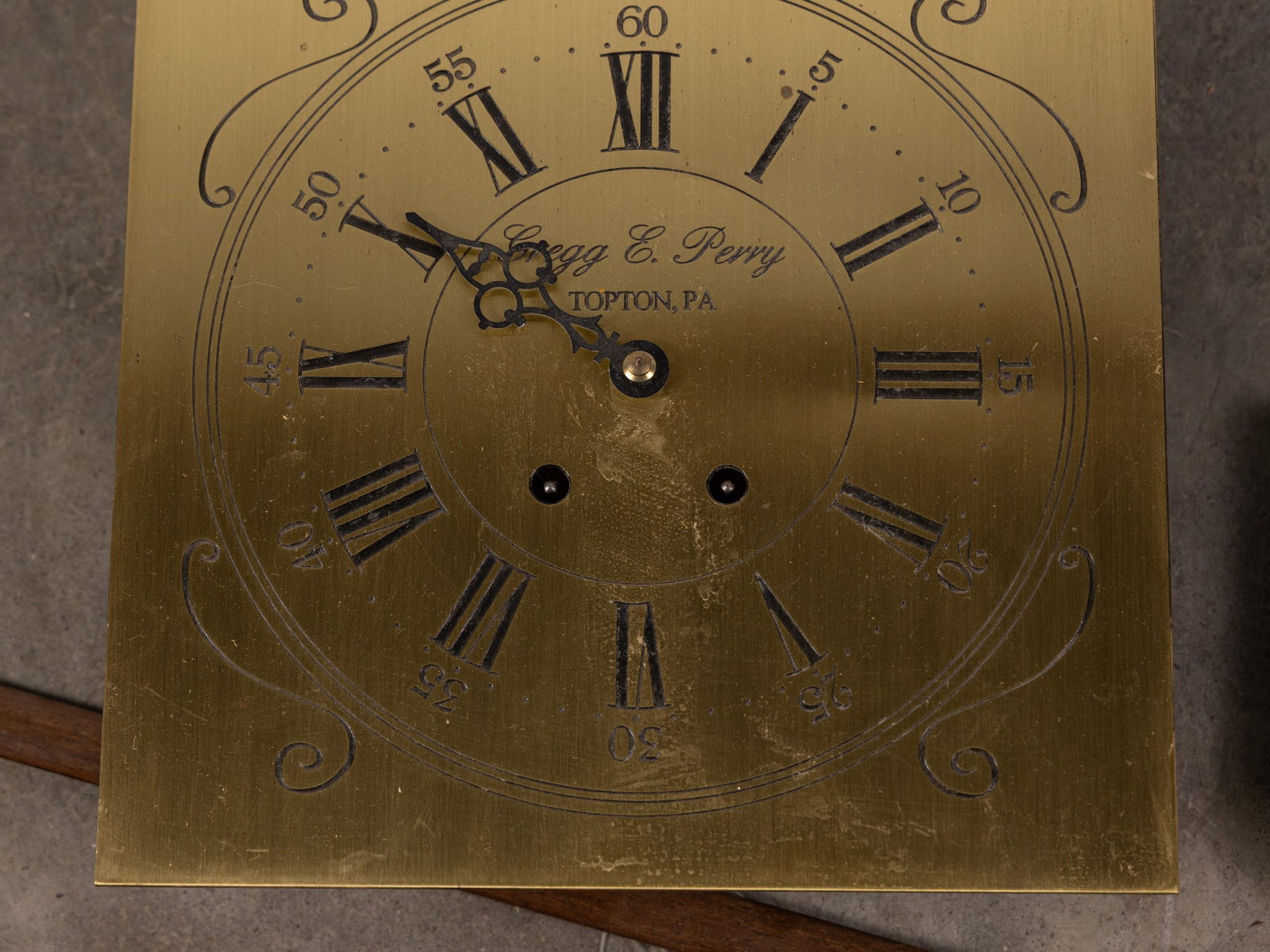 Gregg E. Perry Vintage Brass Clock Movement - 2