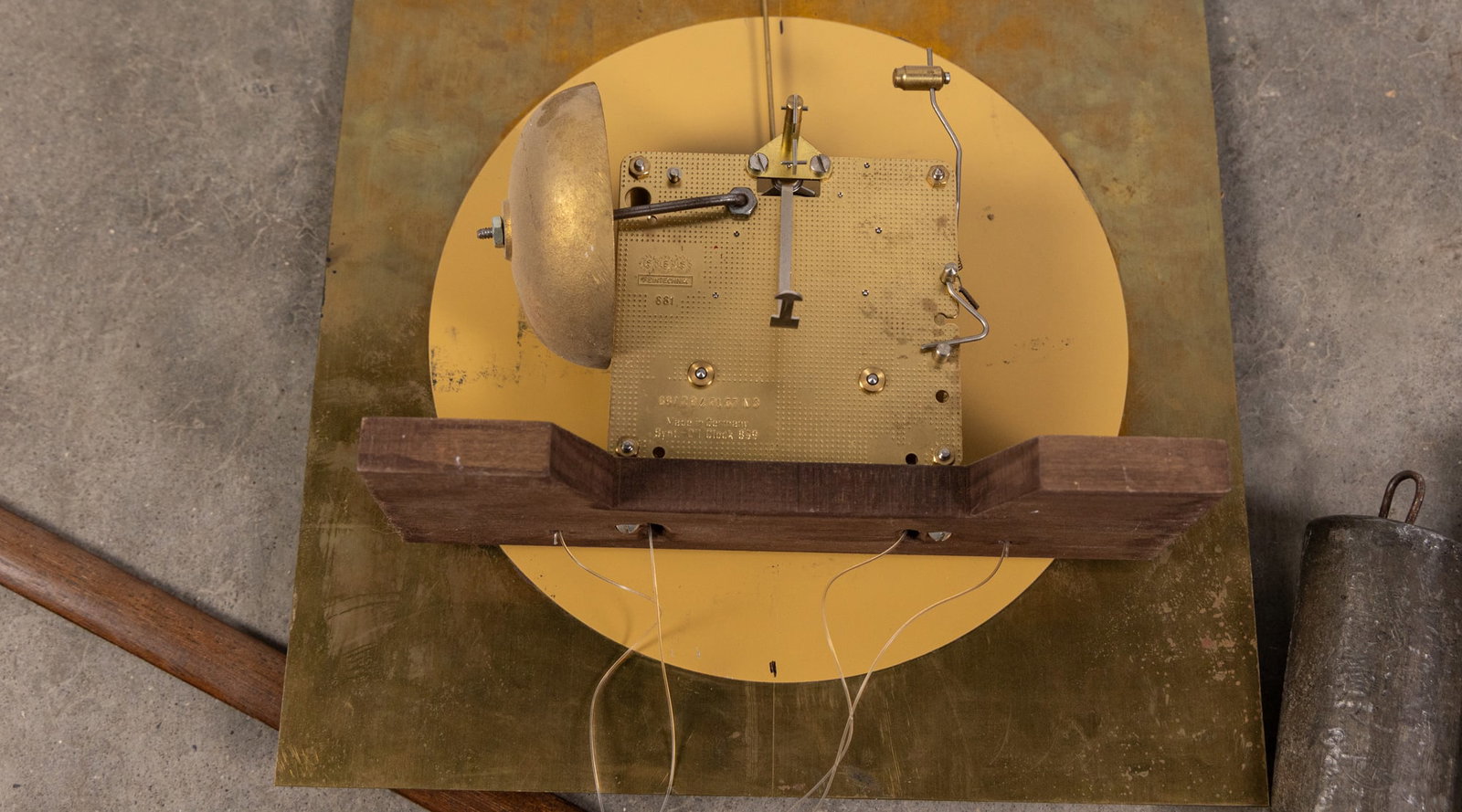 Gregg E. Perry Vintage Brass Clock Movement - 6