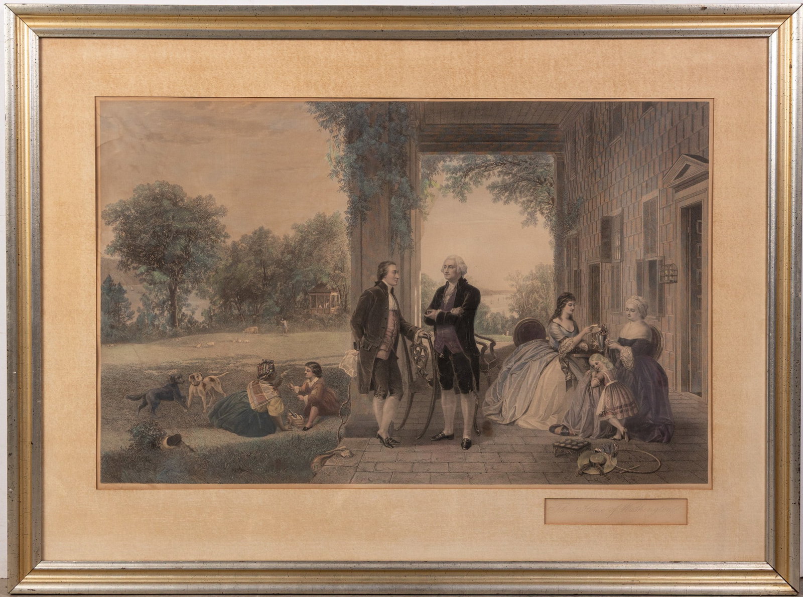 Thomas Oldham Barlow "The Home of George Washington" Engraving (1 of 2)
