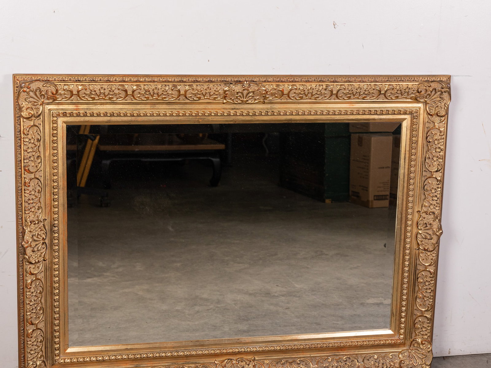 Ornate Gold Toned Wall Mounted Rectangular Mirror - 3