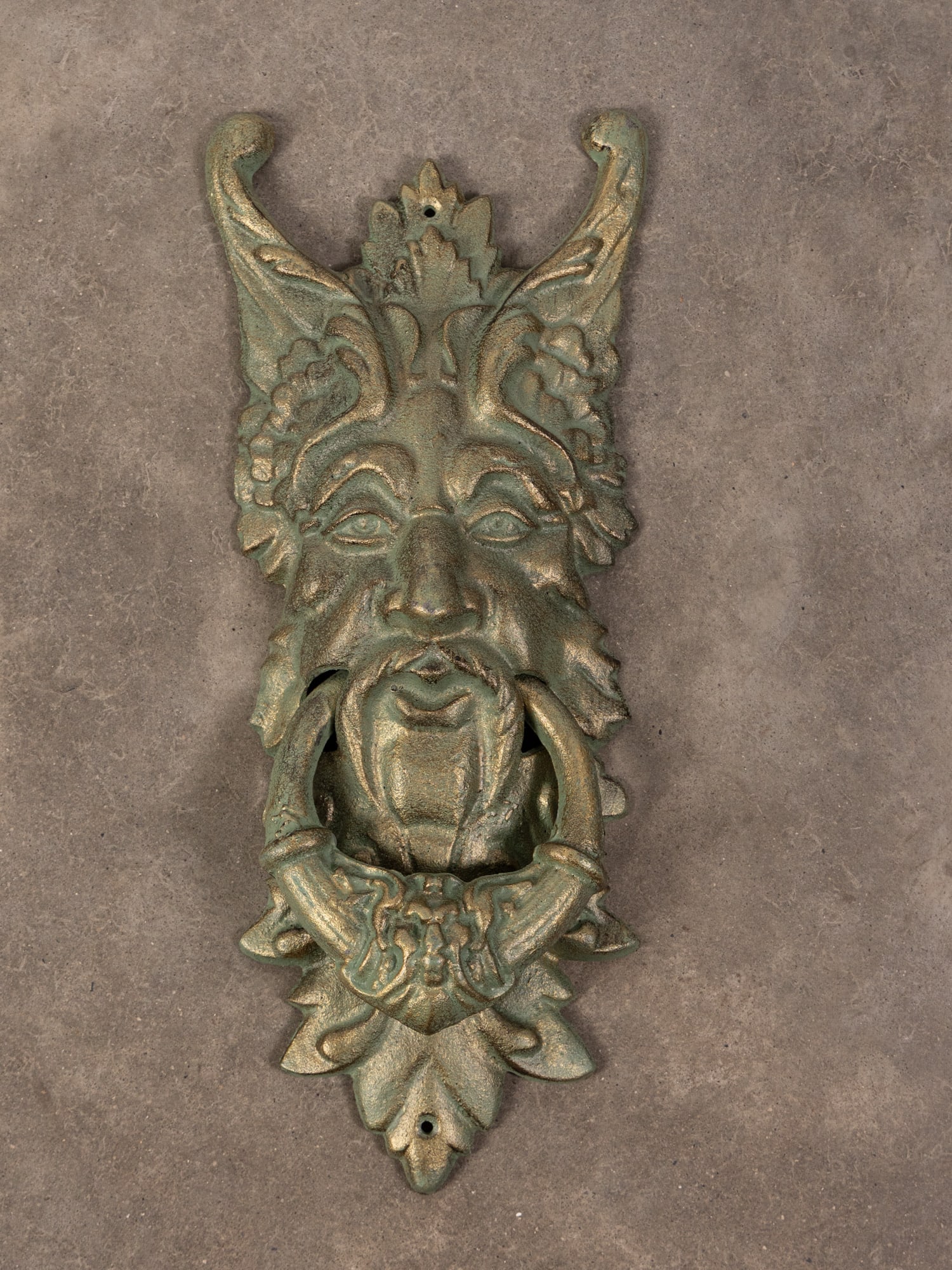 LARGE Cast Iron Greenman Door Knocker (1 of 3)