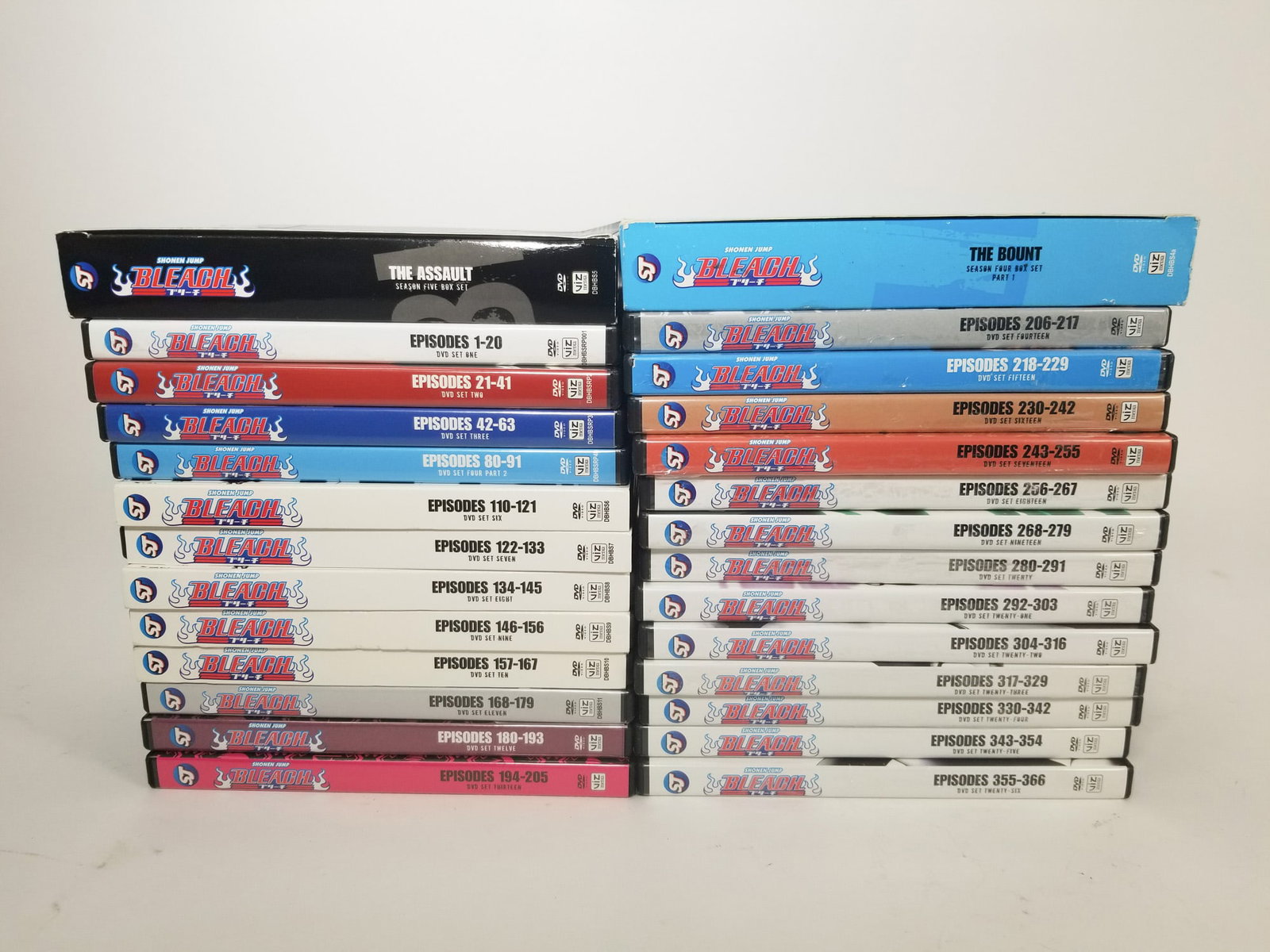 Assortment of Bleach DVDs: Bleach Season 4 Box Set - Bleach Season 5 Box Set- and more Size 7" x 12" x 12" Literature Brooks Auction – Online Auction Terms & Conditions Contact: (856) 694-2960 | info@brooks.auction READ