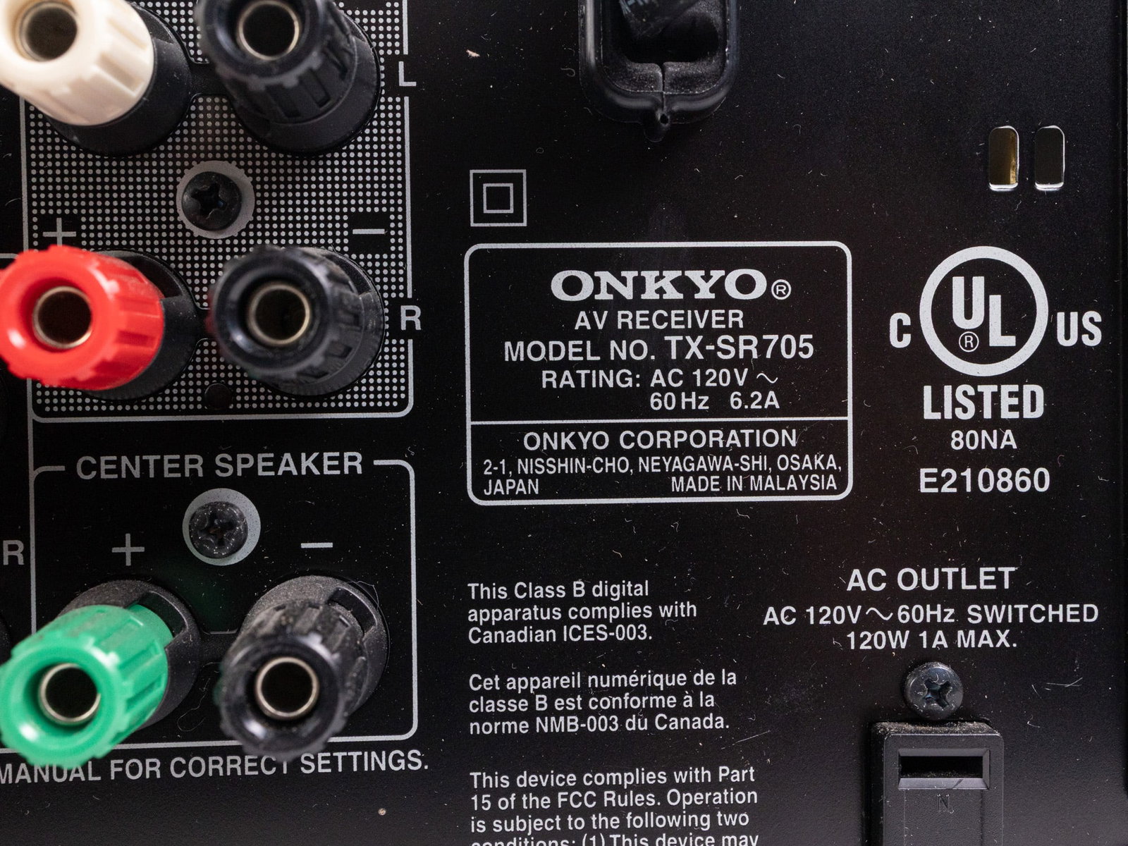 Onkyo TX-SR705 Receiver - 4