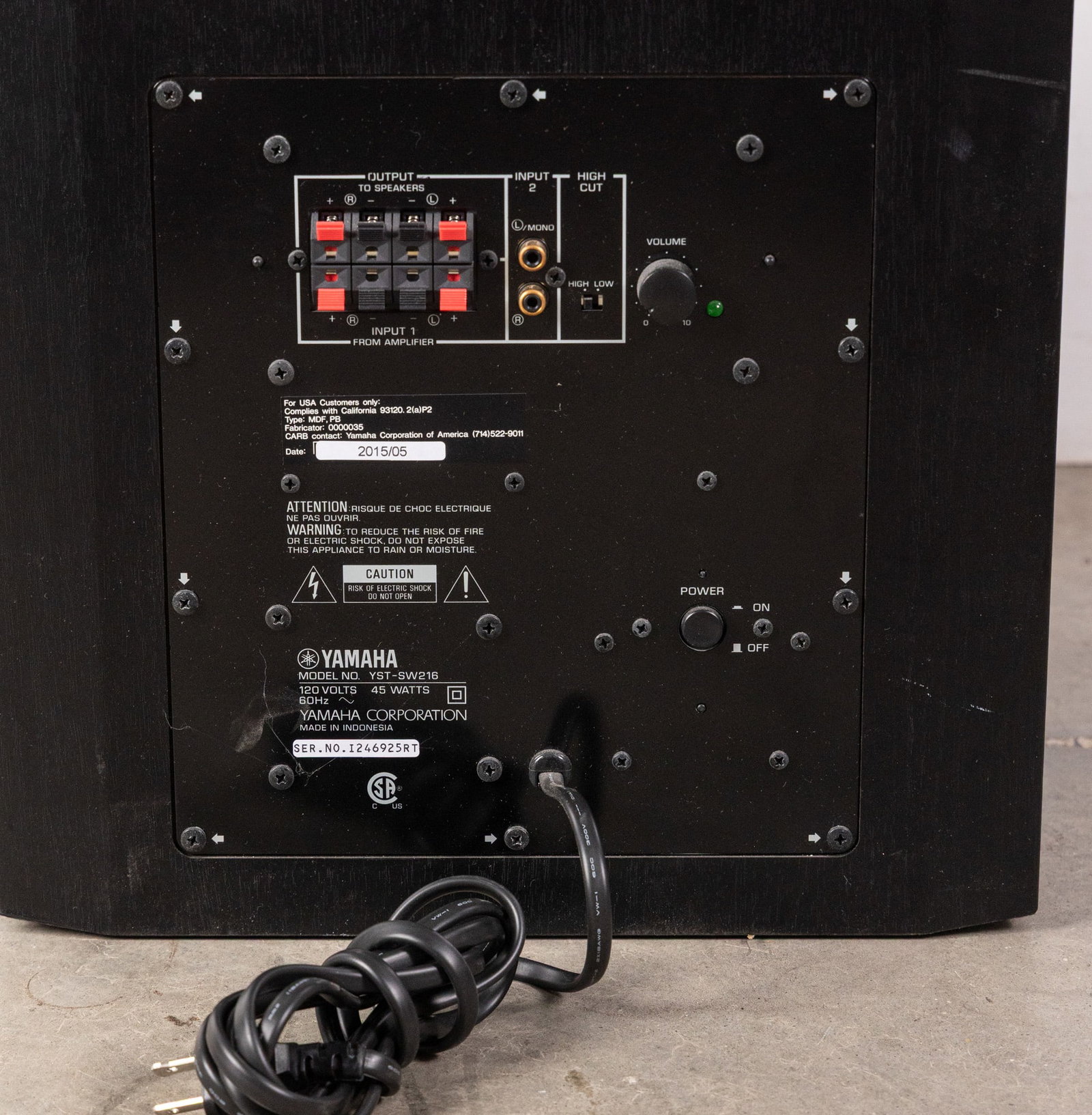 Yamaha YST-SW216 Powered Subwoofer - 2
