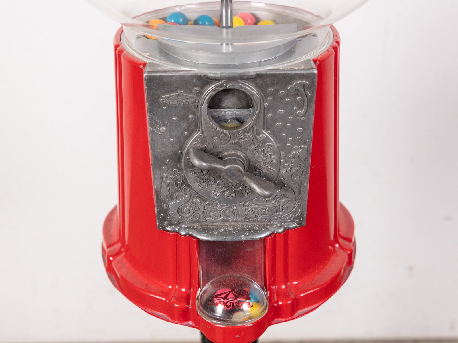 Vintage Red Carousel Gumball Machine - 3